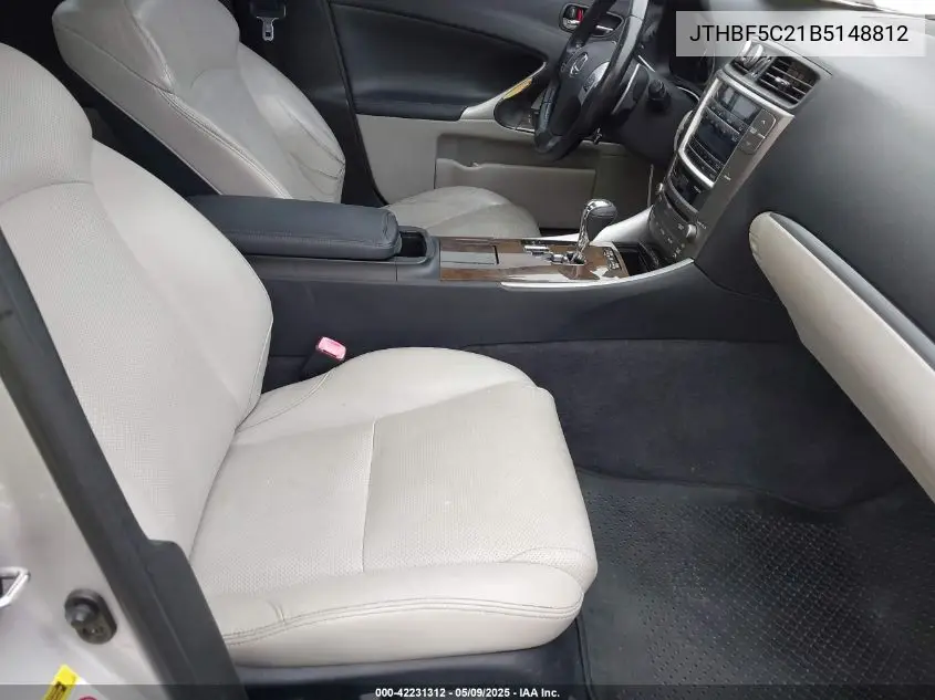 2011 Lexus Is 250 VIN: JTHBF5C21B5148812 Lot: 42231312