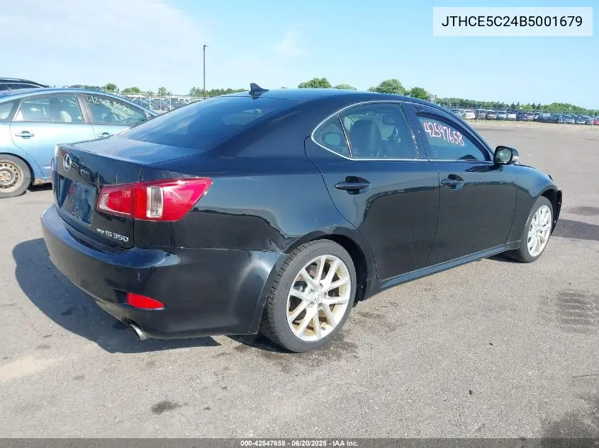2011 Lexus Is 350 VIN: JTHCE5C24B5001679 Lot: 42547658