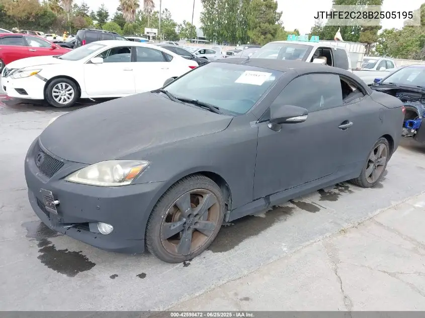 2011 Lexus Is 350C VIN: JTHFE2C28B2505195 Lot: 42598472