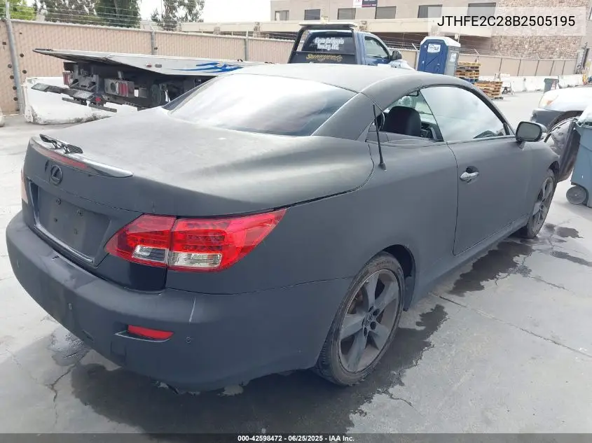 2011 Lexus Is 350C VIN: JTHFE2C28B2505195 Lot: 42598472