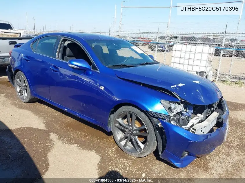 2012 Lexus Is 250 VIN: JTHBF5C20C5170396 Lot: 41804588