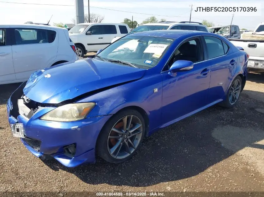 2012 Lexus Is 250 VIN: JTHBF5C20C5170396 Lot: 41804588
