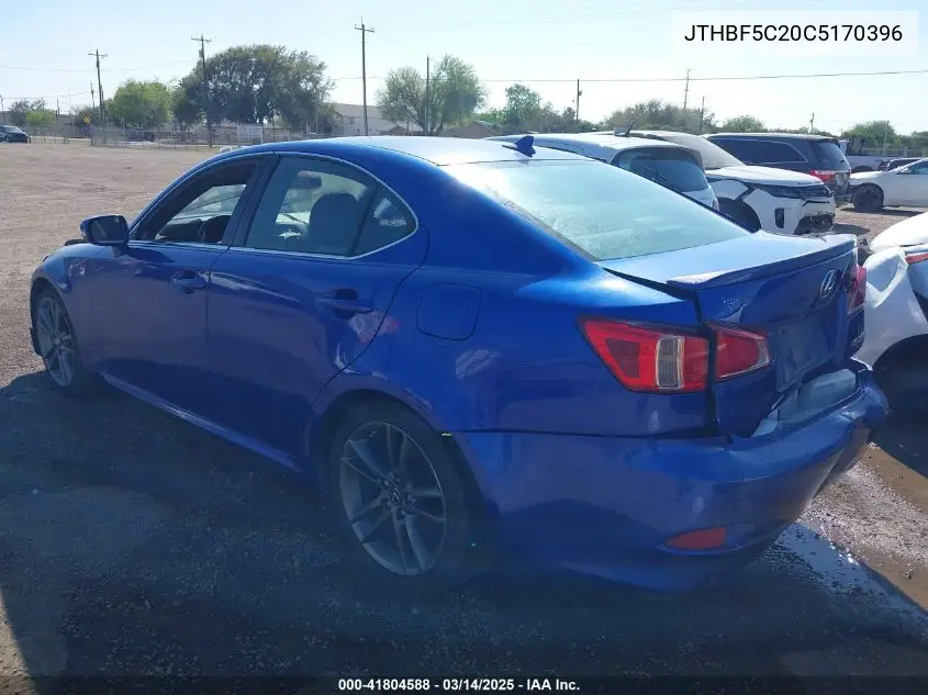 2012 Lexus Is 250 VIN: JTHBF5C20C5170396 Lot: 41804588