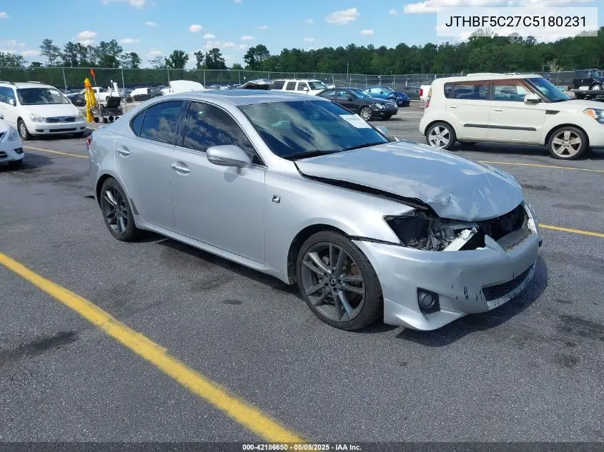 2012 Lexus Is 250 VIN: JTHBF5C27C5180231 Lot: 42186650