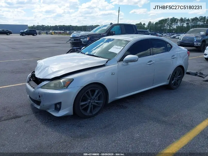 2012 Lexus Is 250 VIN: JTHBF5C27C5180231 Lot: 42186650