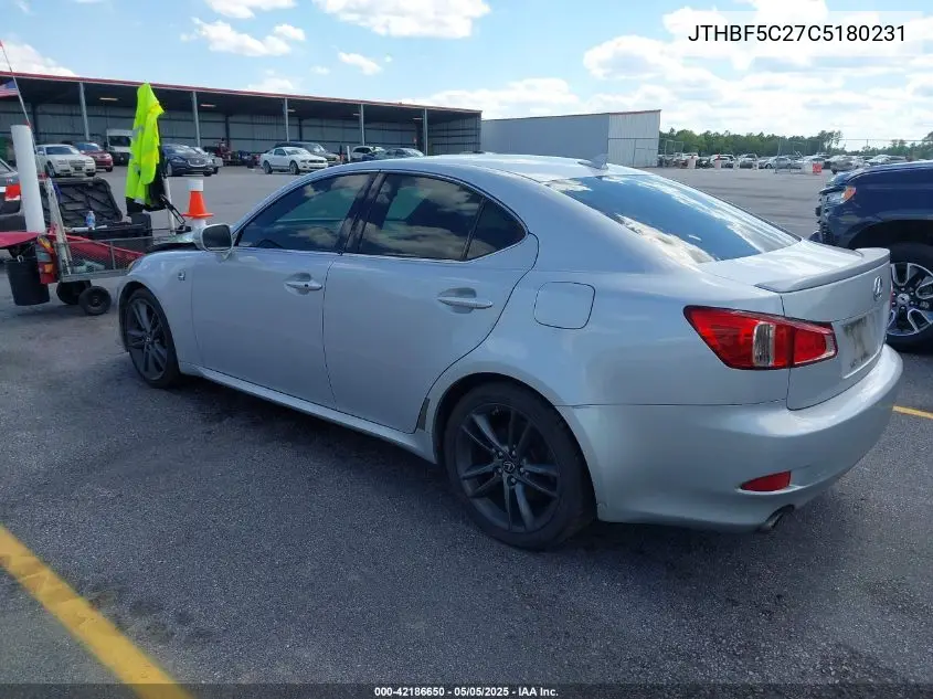 2012 Lexus Is 250 VIN: JTHBF5C27C5180231 Lot: 42186650