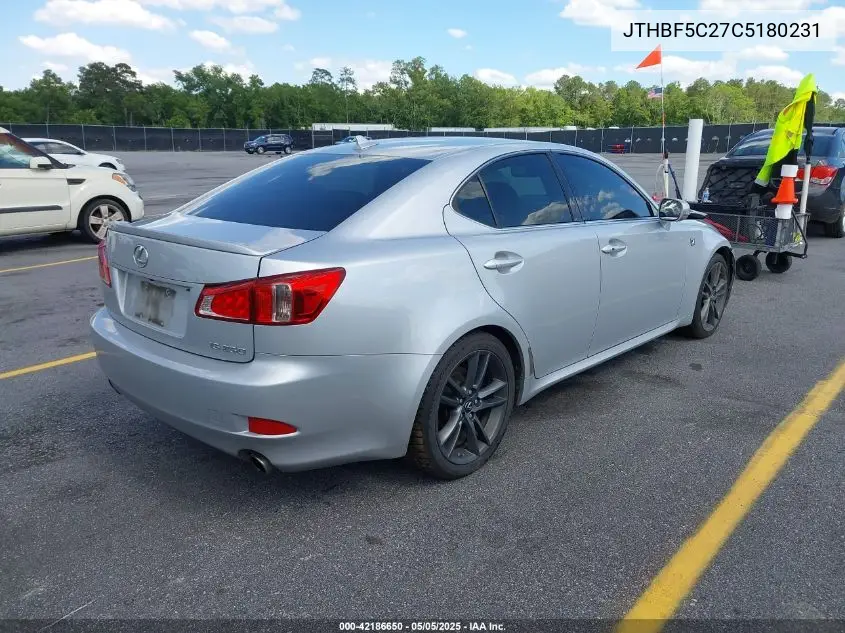 2012 Lexus Is 250 VIN: JTHBF5C27C5180231 Lot: 42186650