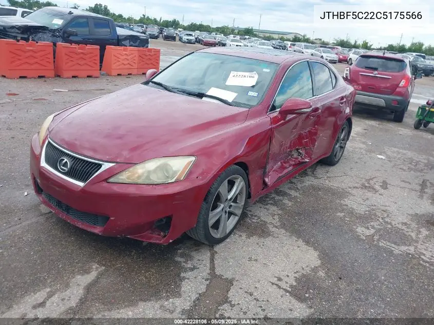 2012 Lexus Is 250 VIN: JTHBF5C22C5175566 Lot: 42228106