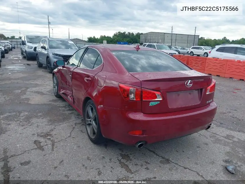2012 Lexus Is 250 VIN: JTHBF5C22C5175566 Lot: 42228106