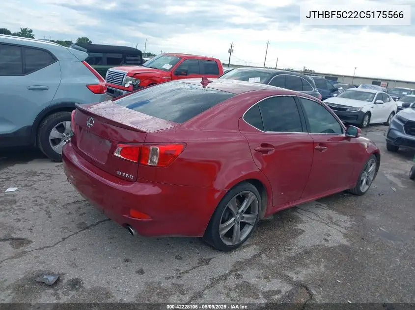2012 Lexus Is 250 VIN: JTHBF5C22C5175566 Lot: 42228106