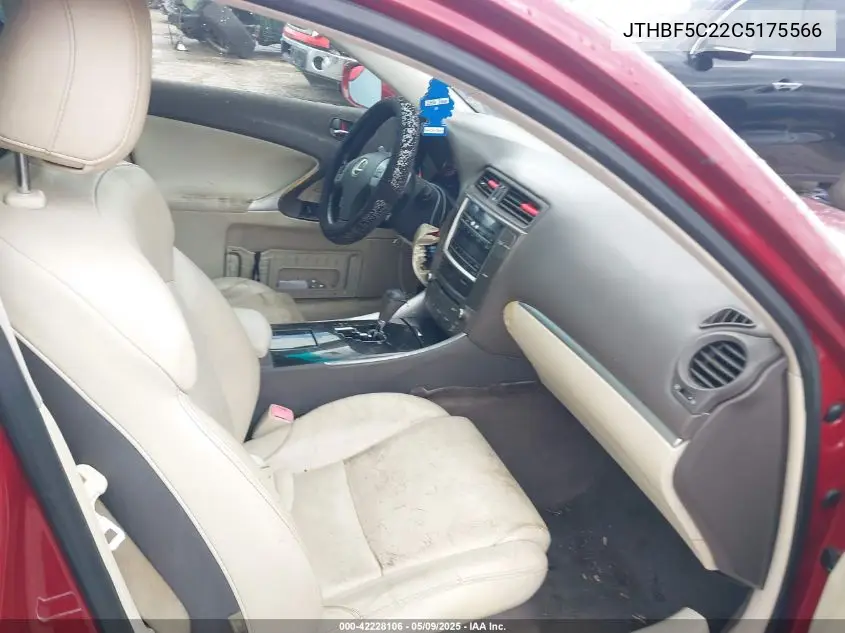 2012 Lexus Is 250 VIN: JTHBF5C22C5175566 Lot: 42228106