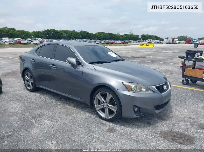 2012 Lexus Is 250 VIN: JTHBF5C28C5163650 Lot: 42249587