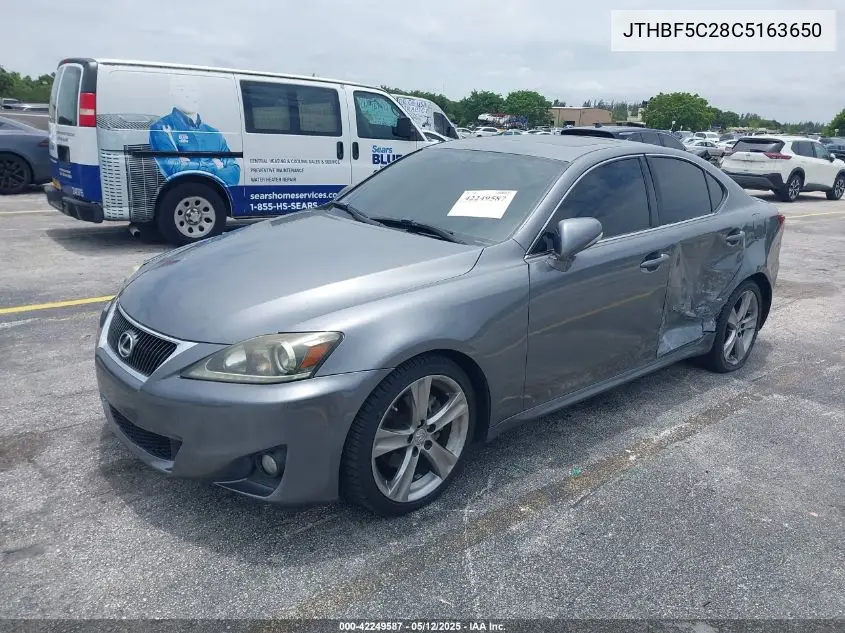 2012 Lexus Is 250 VIN: JTHBF5C28C5163650 Lot: 42249587