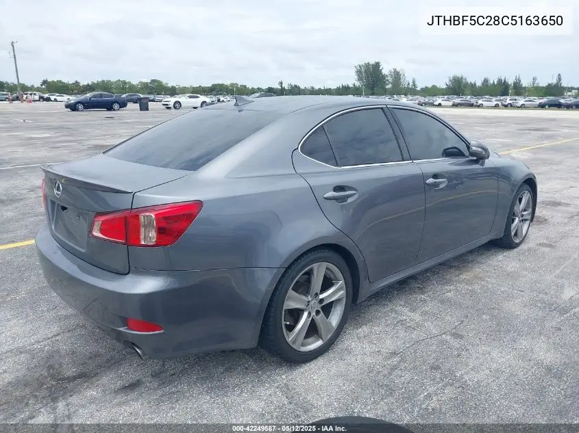 2012 Lexus Is 250 VIN: JTHBF5C28C5163650 Lot: 42249587