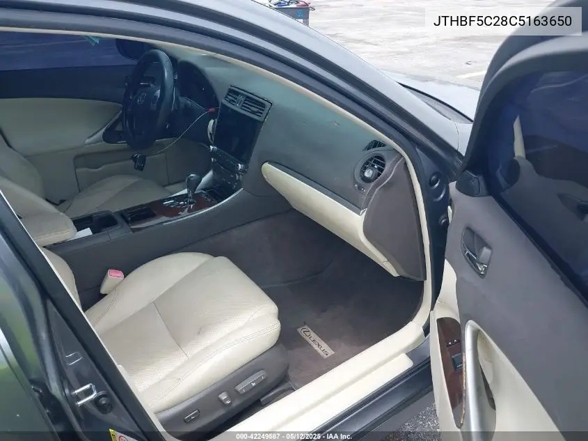 2012 Lexus Is 250 VIN: JTHBF5C28C5163650 Lot: 42249587