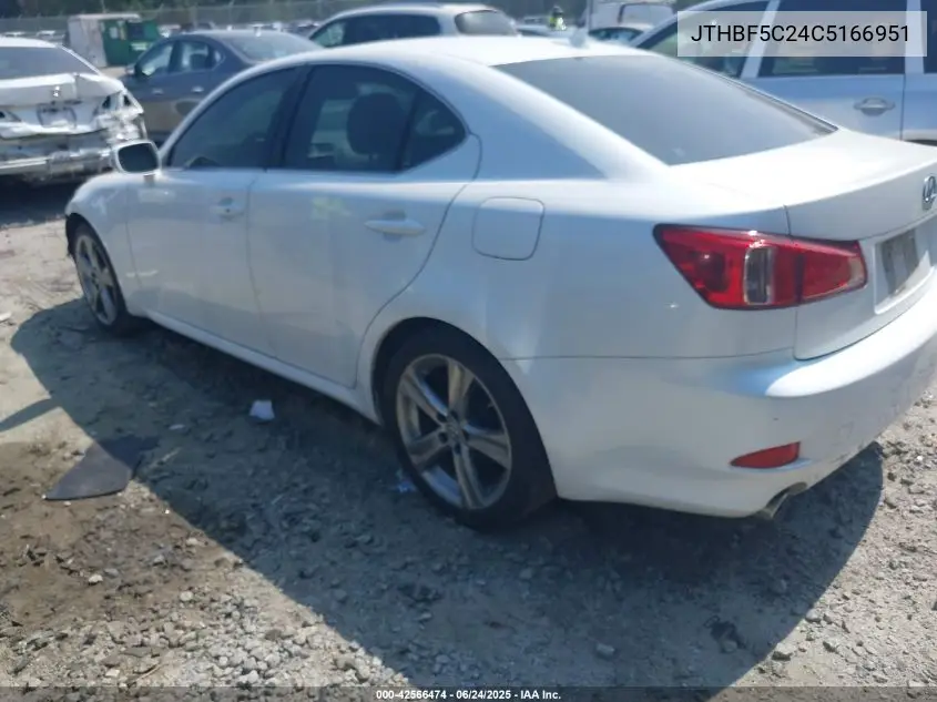 2012 Lexus Is 250 VIN: JTHBF5C24C5166951 Lot: 42566474