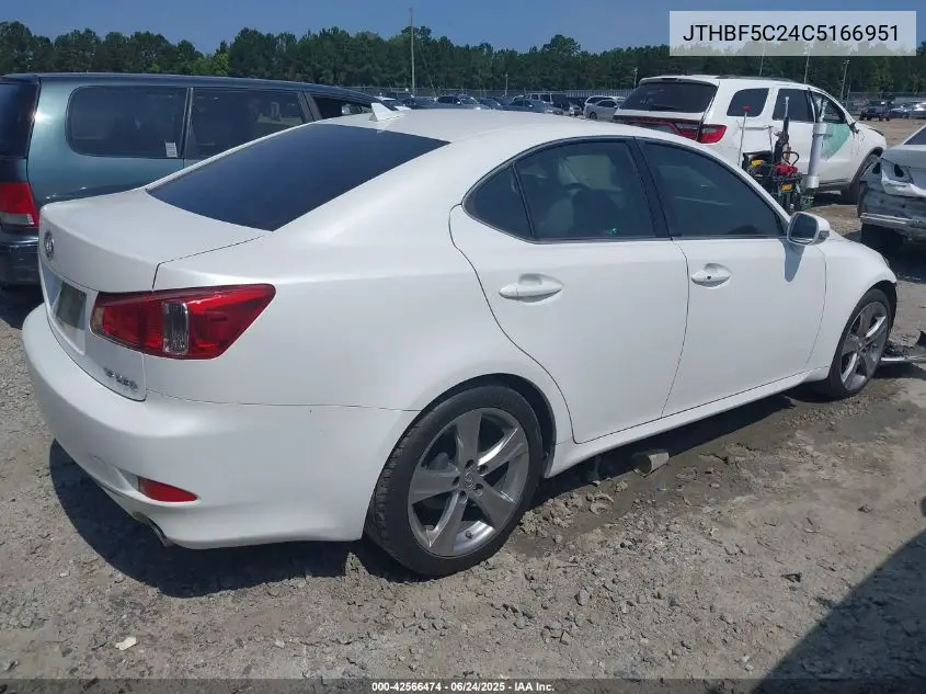2012 Lexus Is 250 VIN: JTHBF5C24C5166951 Lot: 42566474