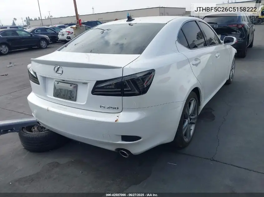 2012 Lexus Is 250 VIN: JTHBF5C26C5158222 Lot: 42587066