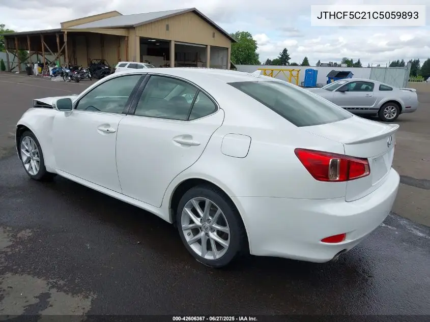 2012 Lexus Is 250 VIN: JTHCF5C21C5059893 Lot: 42606367