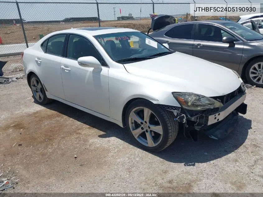 2013 Lexus Is 250 VIN: JTHBF5C24D5190930 Lot: 42250139