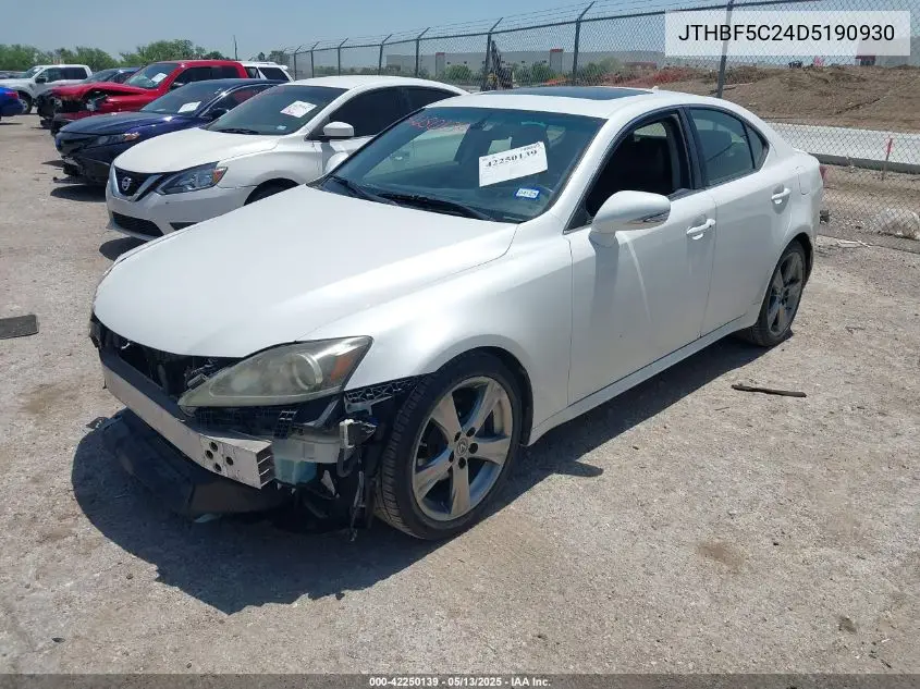 2013 Lexus Is 250 VIN: JTHBF5C24D5190930 Lot: 42250139