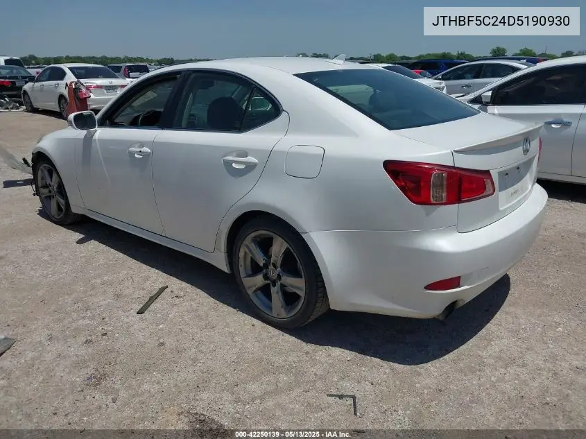 2013 Lexus Is 250 VIN: JTHBF5C24D5190930 Lot: 42250139