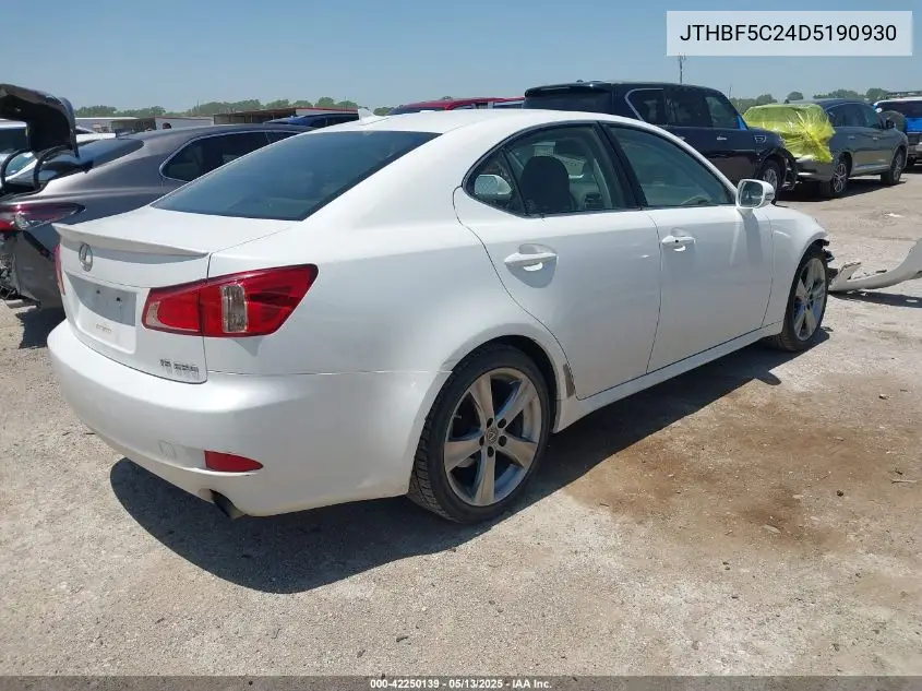2013 Lexus Is 250 VIN: JTHBF5C24D5190930 Lot: 42250139