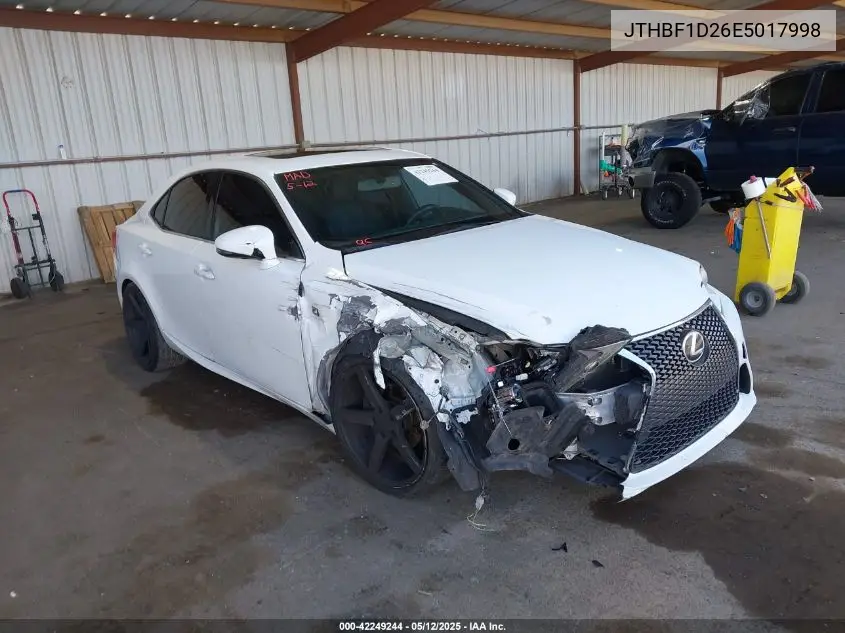 2014 Lexus Is 250 VIN: JTHBF1D26E5017998 Lot: 42249244