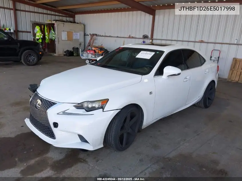 2014 Lexus Is 250 VIN: JTHBF1D26E5017998 Lot: 42249244