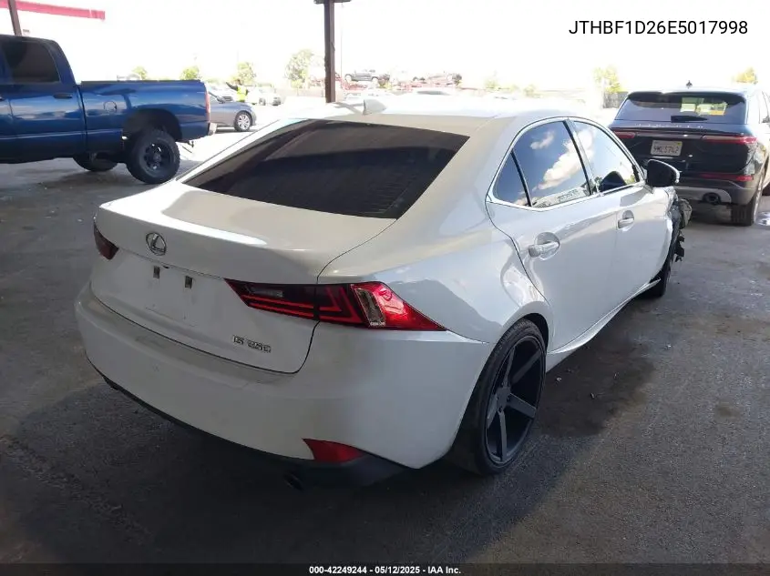 2014 Lexus Is 250 VIN: JTHBF1D26E5017998 Lot: 42249244