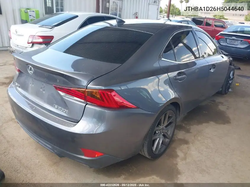 2017 Lexus Is 200T VIN: JTHBA1D26H5044640 Lot: 42232526