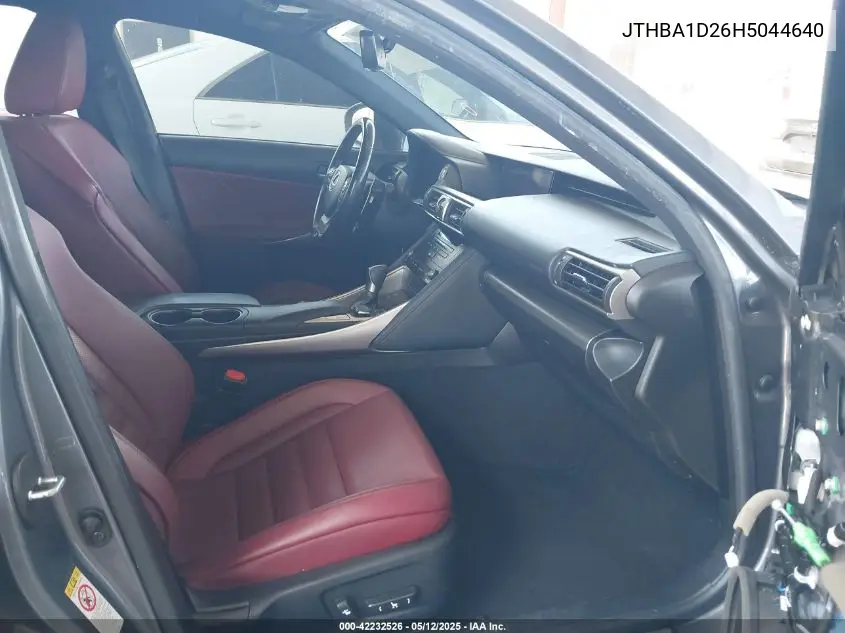 2017 Lexus Is 200T VIN: JTHBA1D26H5044640 Lot: 42232526