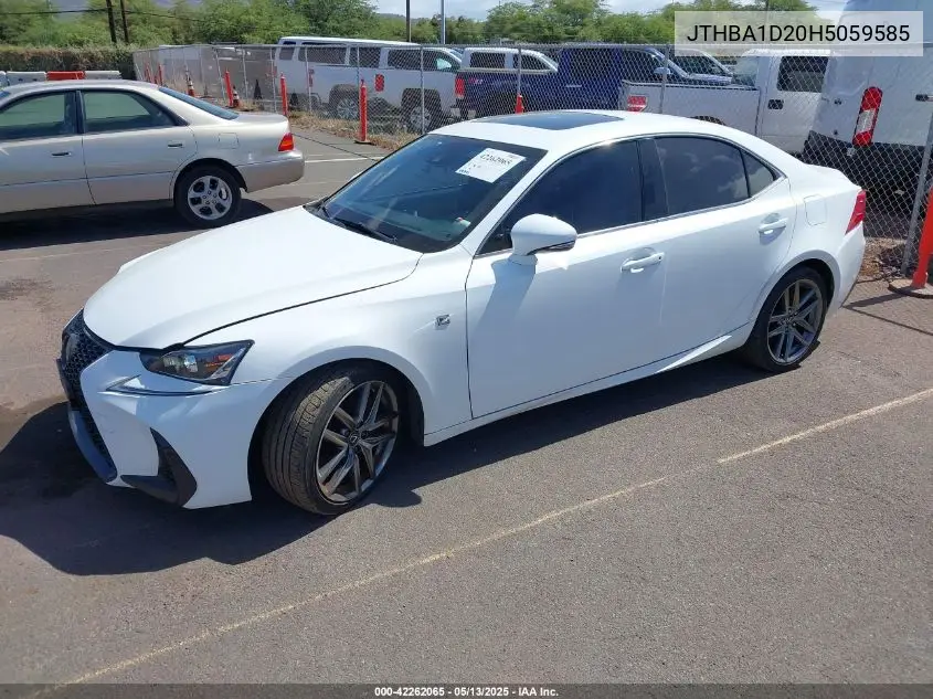 2017 Lexus Is 200T VIN: JTHBA1D20H5059585 Lot: 42262065
