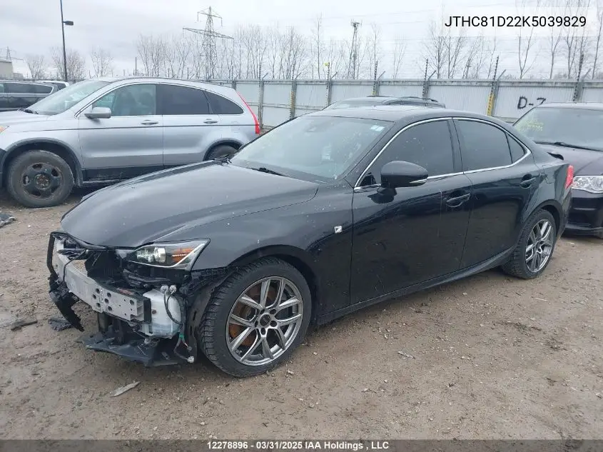 2019 Lexus Is 300 300 VIN: JTHC81D22K5039829 Lot: 12278896