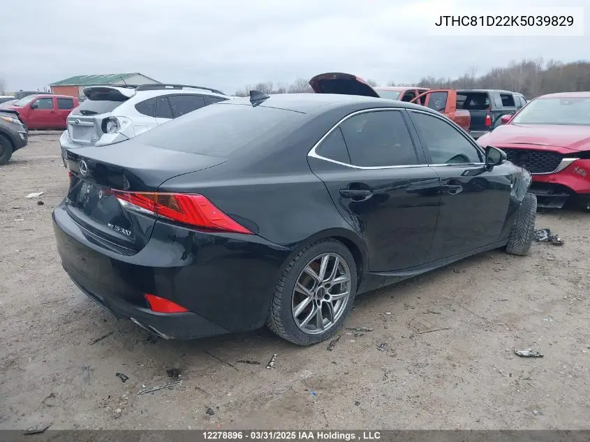 2019 Lexus Is 300 300 VIN: JTHC81D22K5039829 Lot: 12278896