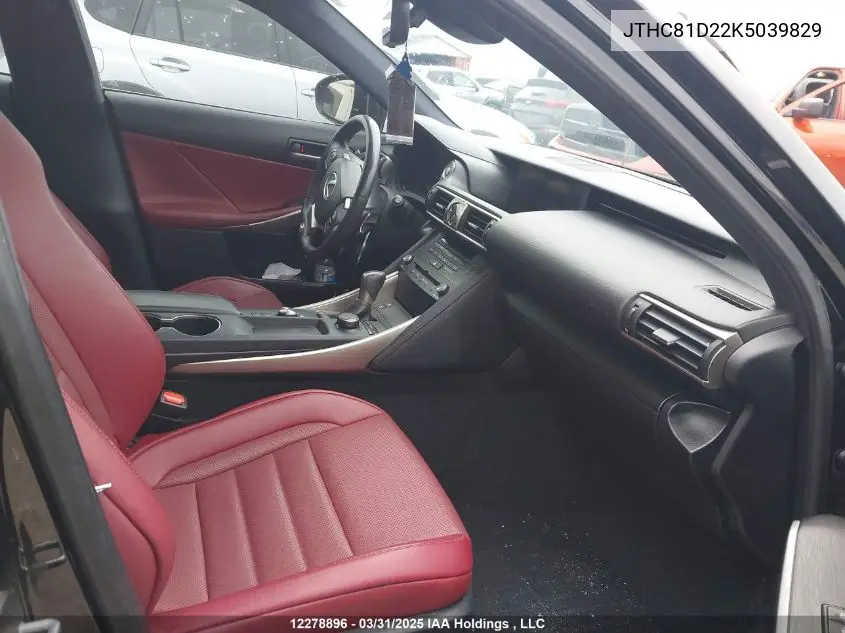 2019 Lexus Is 300 300 VIN: JTHC81D22K5039829 Lot: 12278896