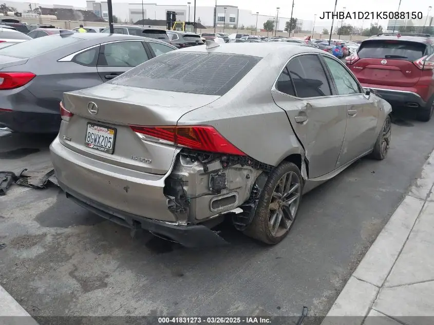 2019 Lexus Is 300 VIN: JTHBA1D21K5088150 Lot: 41831273