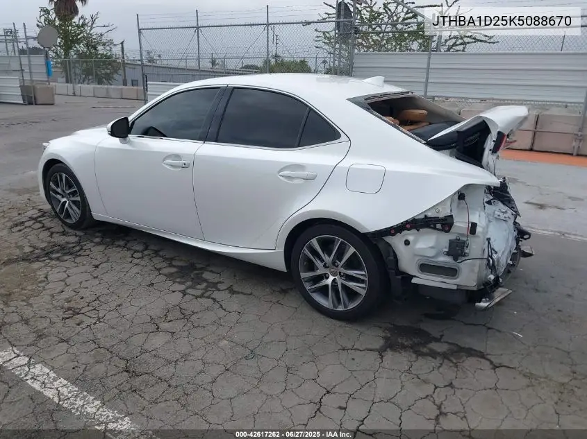 2019 Lexus Is 300 VIN: JTHBA1D25K5088670 Lot: 42617262