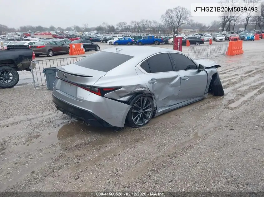 2021 Lexus Is 350 F Sport VIN: JTHGZ1B20M5039493 Lot: 41560528