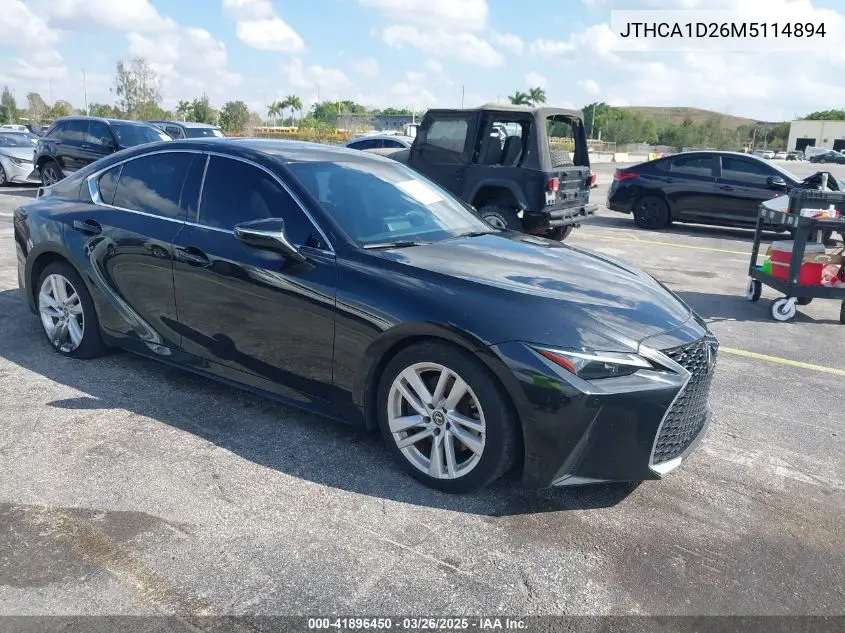 2021 Lexus Is 300 VIN: JTHCA1D26M5114894 Lot: 41896450