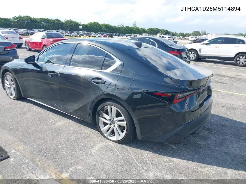 2021 Lexus Is 300 VIN: JTHCA1D26M5114894 Lot: 41896450