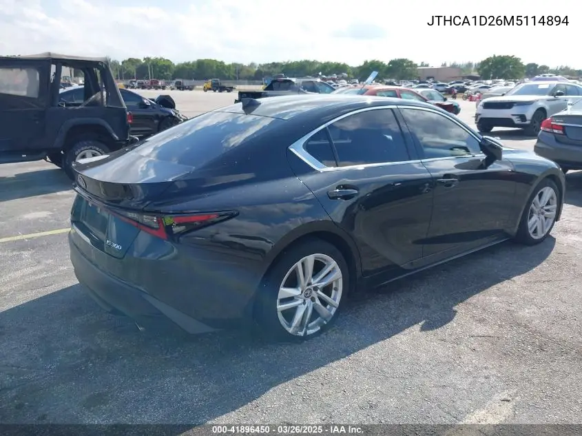 2021 Lexus Is 300 VIN: JTHCA1D26M5114894 Lot: 41896450