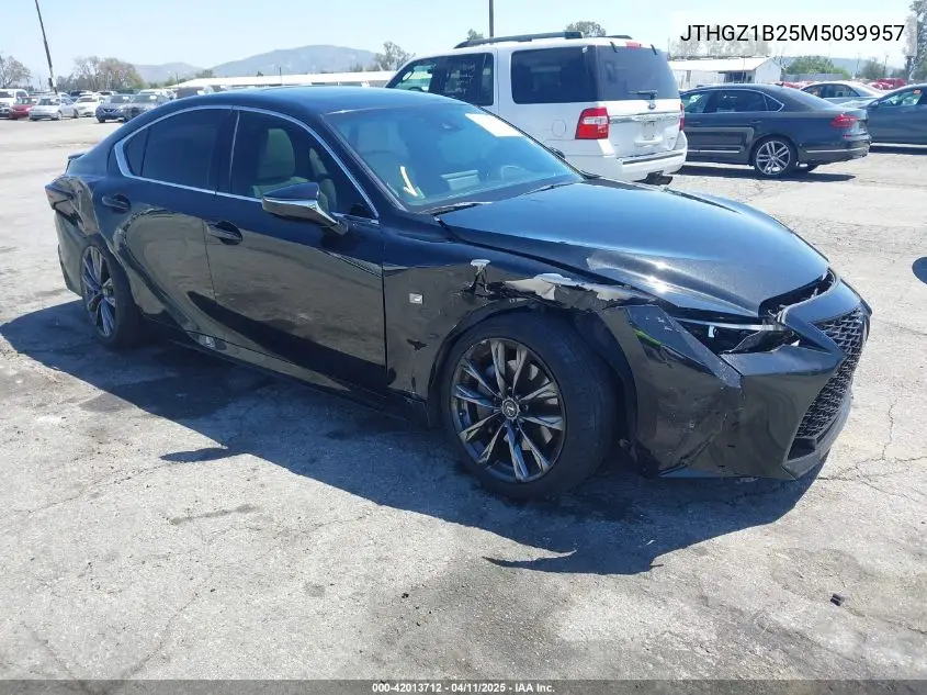 2021 Lexus Is 350 F Sport VIN: JTHGZ1B25M5039957 Lot: 42013712