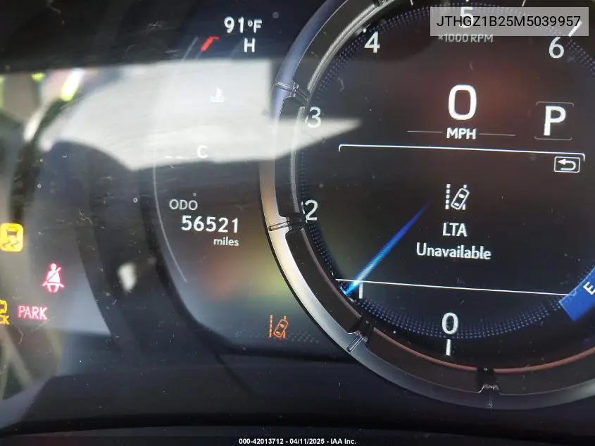 2021 Lexus Is 350 F Sport VIN: JTHGZ1B25M5039957 Lot: 42013712