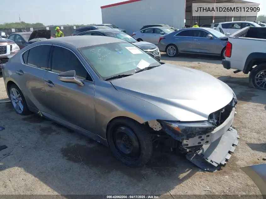 2021 Lexus Is 300 VIN: JTHAA1D26M5112909 Lot: 42062204