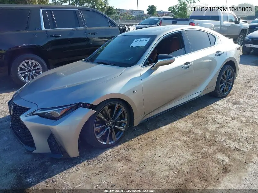 2021 Lexus Is 350 F Sport VIN: JTHGZ1B29M5045003 Lot: 42126600