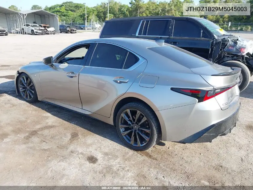 2021 Lexus Is 350 F Sport VIN: JTHGZ1B29M5045003 Lot: 42126600