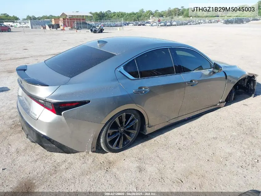 2021 Lexus Is 350 F Sport VIN: JTHGZ1B29M5045003 Lot: 42126600