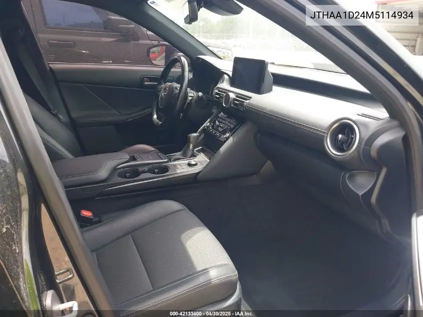 2021 Lexus Is 300 VIN: JTHAA1D24M5114934 Lot: 42133400