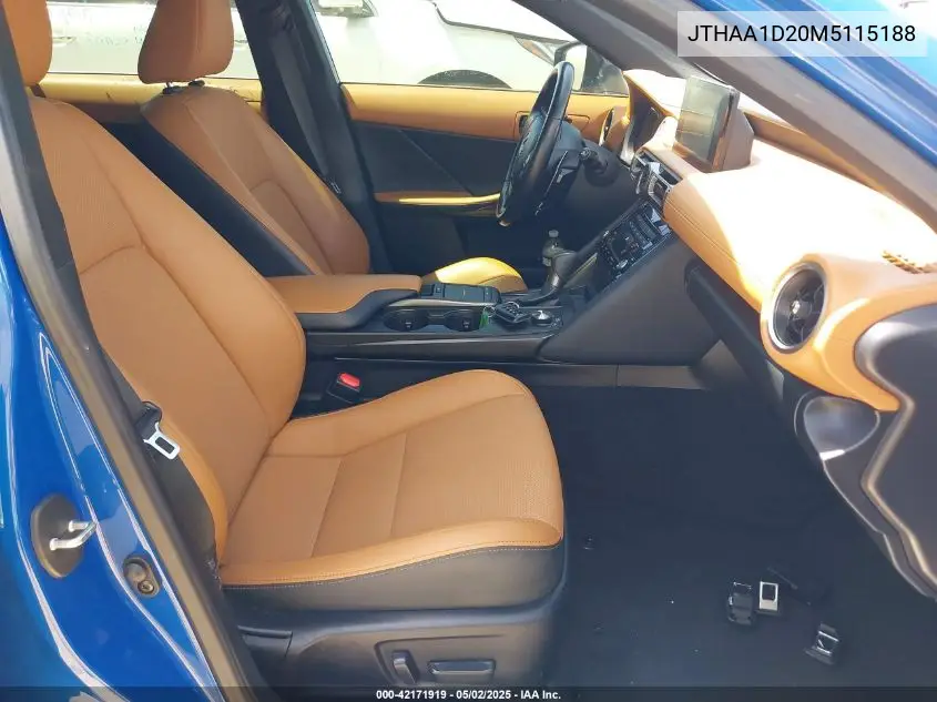 2021 Lexus Is 300 VIN: JTHAA1D20M5115188 Lot: 42171919
